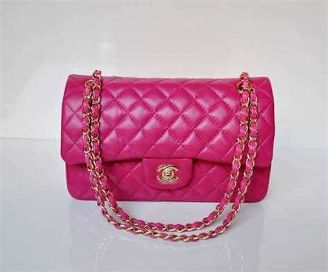 bolsa rosa acolchada replica chanel